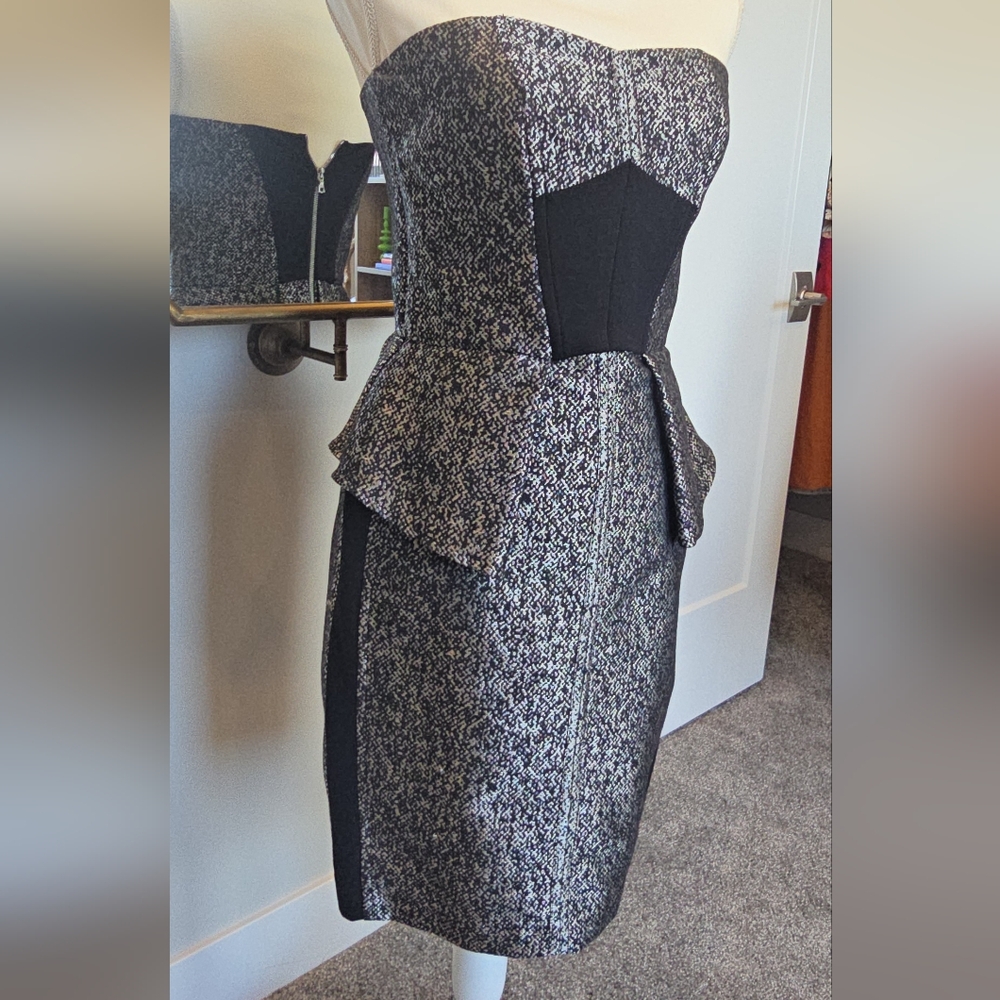 Yoana Baraschi Black and Gray Strapless Dress